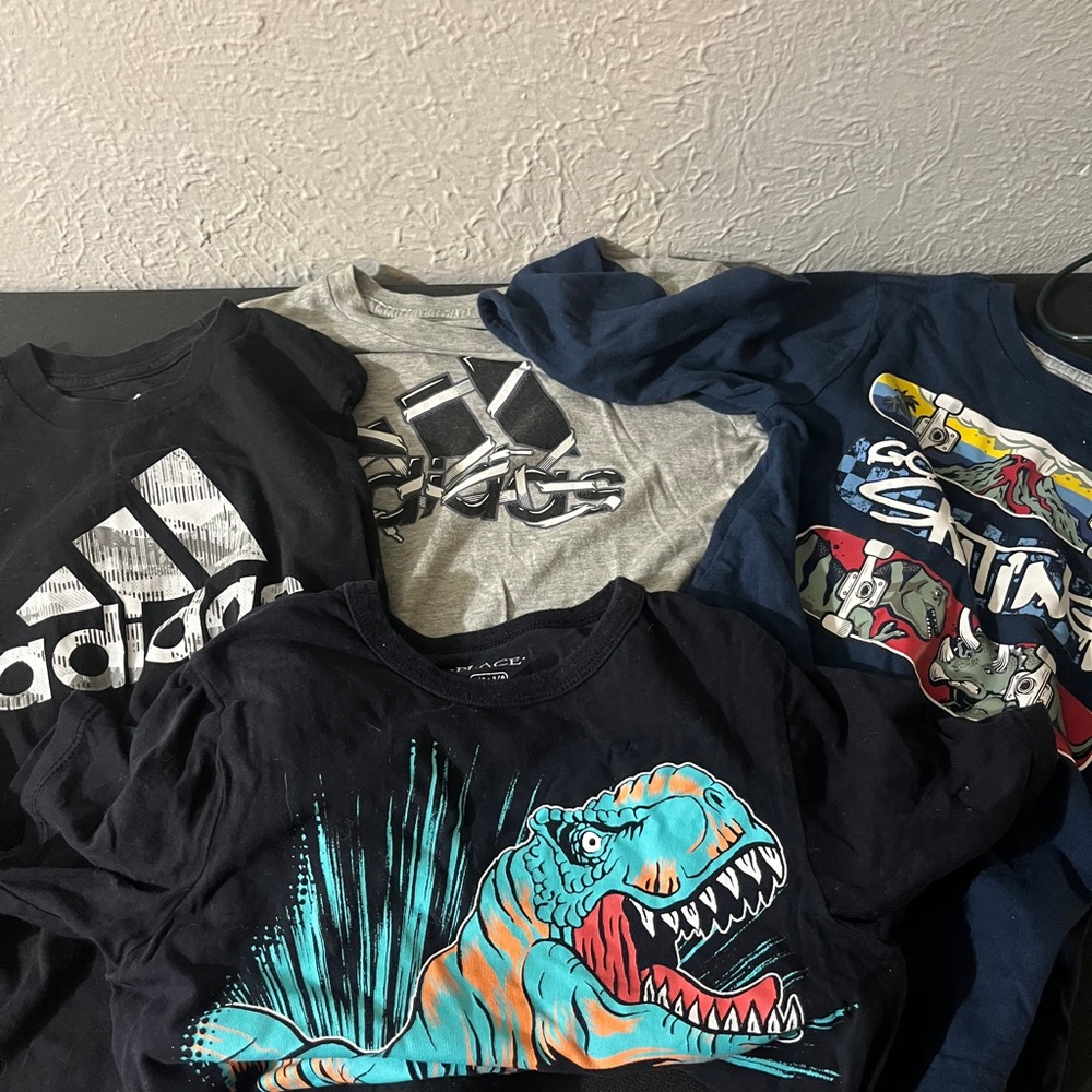 Adidas Kids T-Shirts - Black, Gray, and Blue